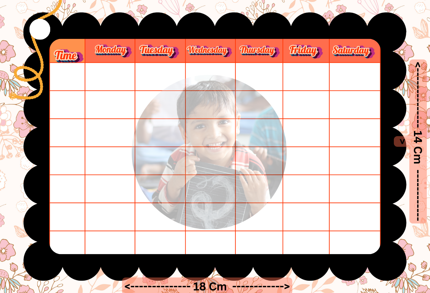 Customised Kids Time-Table - 18*14cm Size (Copy)