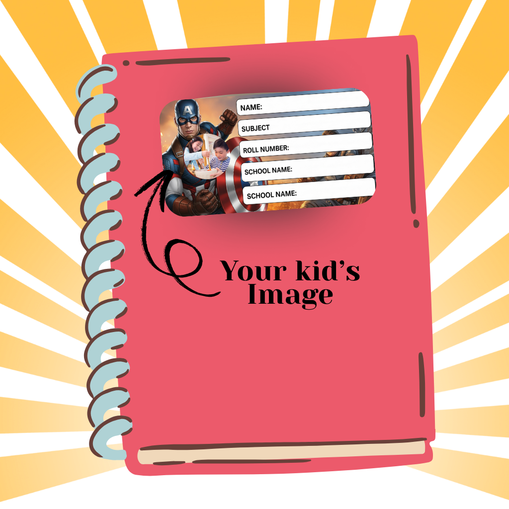 Custom Kids Notebook Sticker  - 24 Stickers @ Just 199 ₹