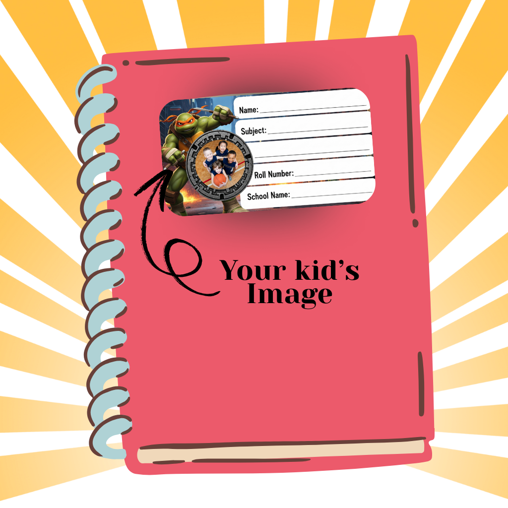 Custom Kids Notebook Sticker  - 24 Stickers @ Just 199 ₹