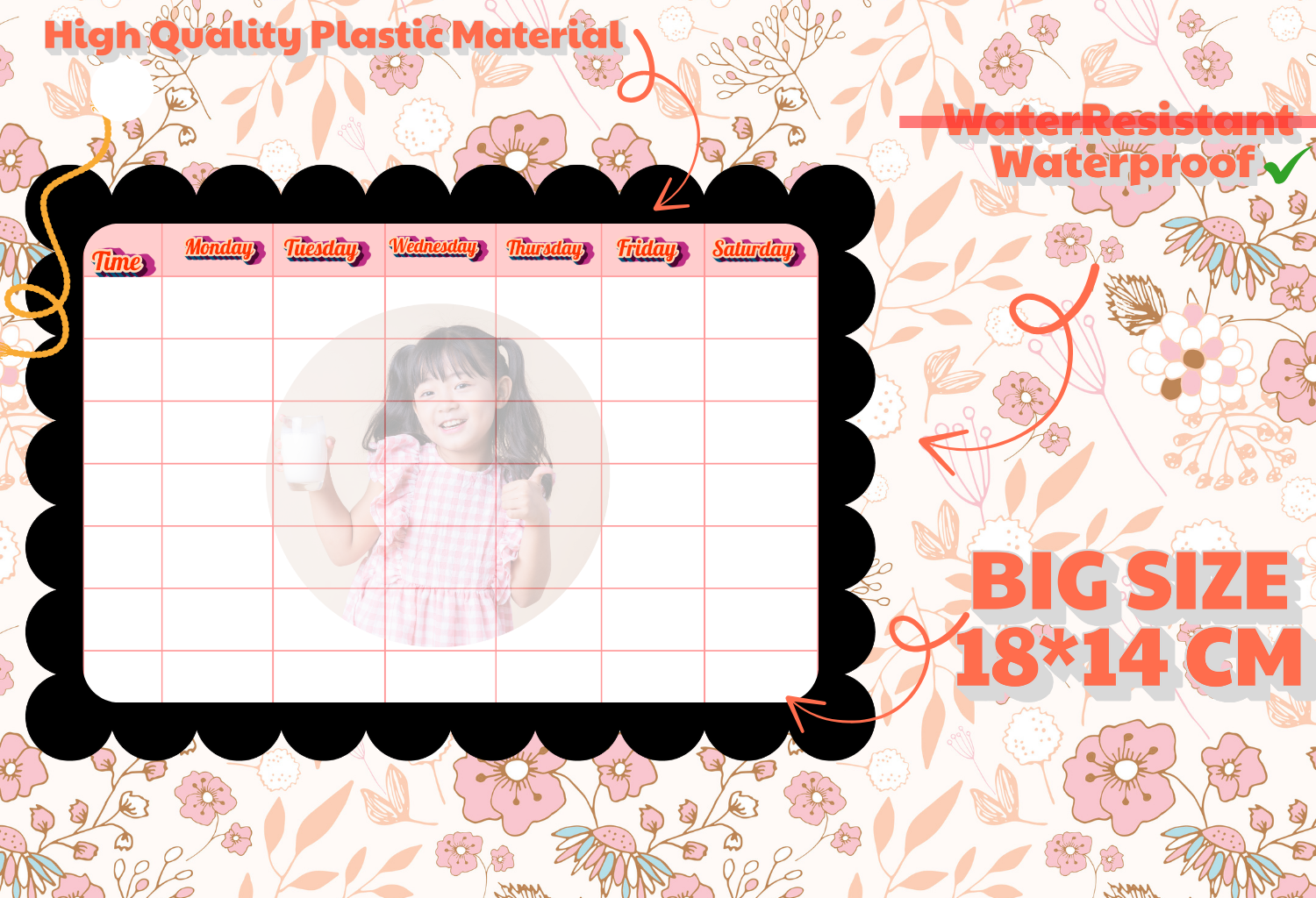 Customised Kids Time-Table - 18*14cm Size