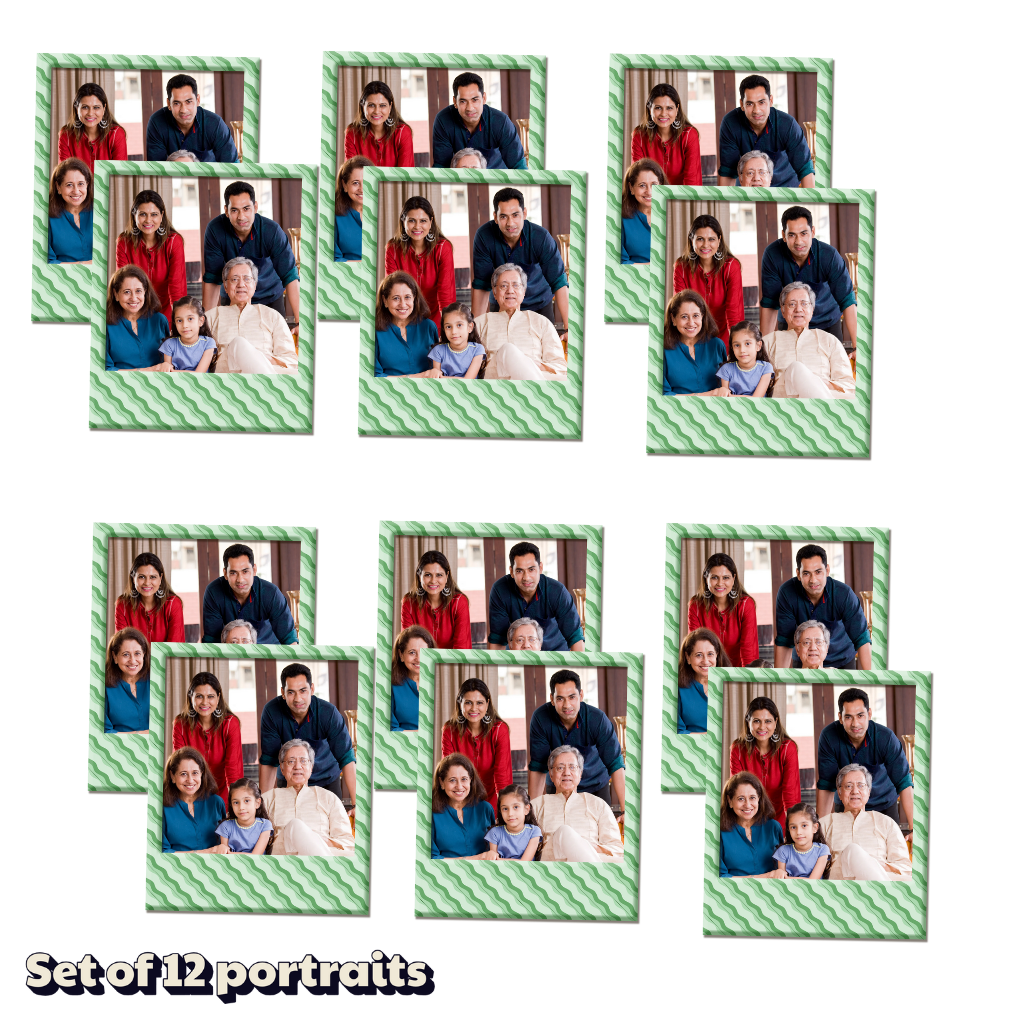 Self-Adhesive Portrait Stickers | Waterproof Photo Prints | 6.25×7.5 cm | Set of 12 | Custom Photo Decals | Personalised Image Stickers | Durable & Long-Lasting