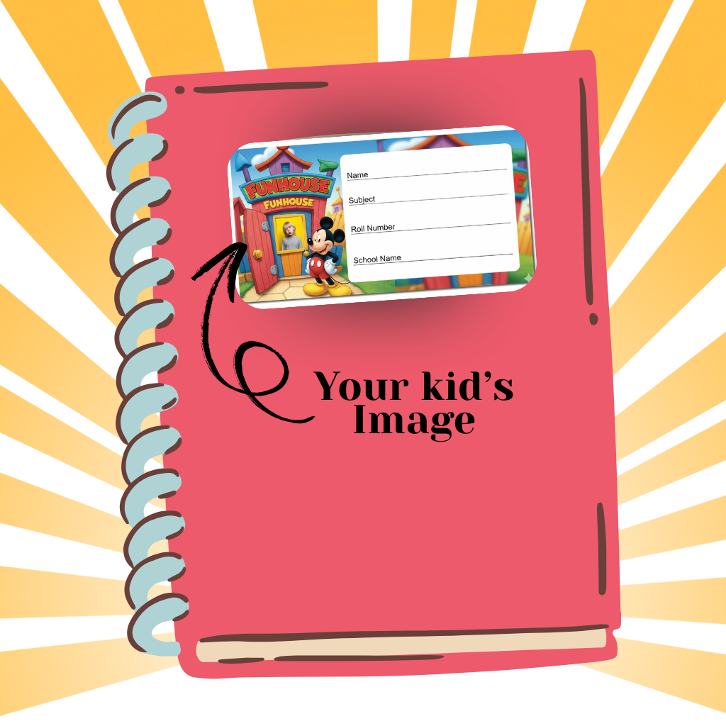 Custom Kids Notebook Sticker  - 24 Stickers @ Just 199 ₹