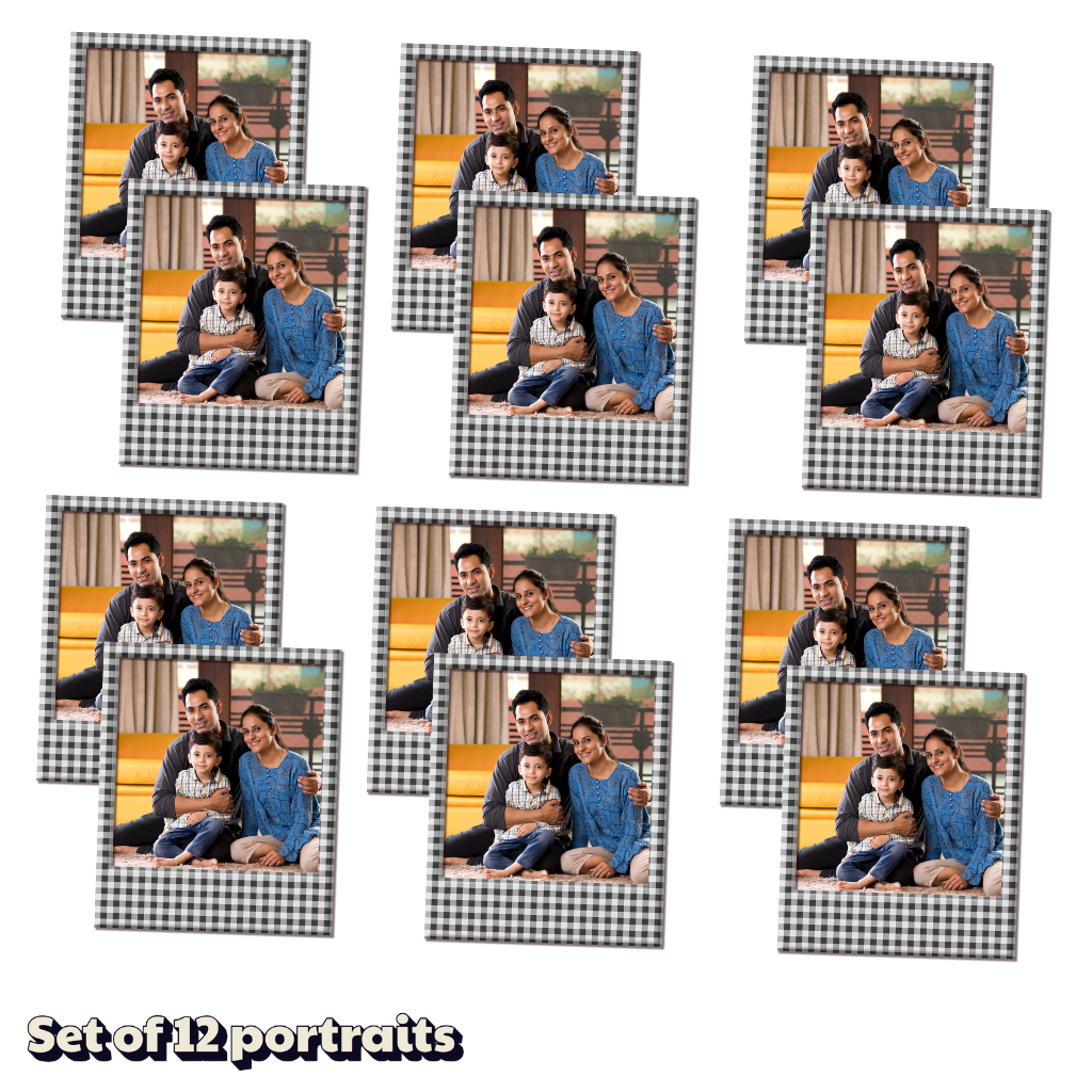 Self-Adhesive Portrait Stickers | Waterproof Photo Prints | 6.25×7.5 cm | Set of 12 | Custom Photo Decals | Personalised Image Stickers | Durable & Long-Lasting