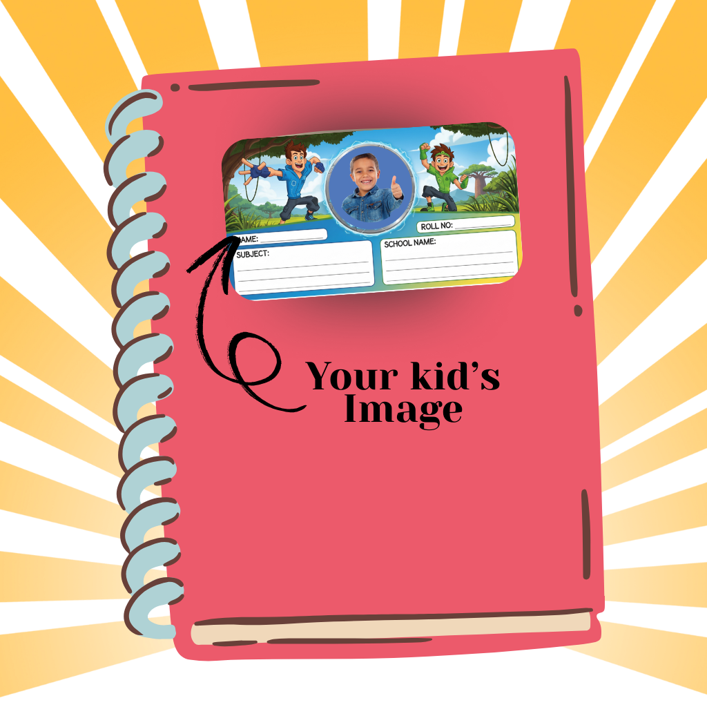 Custom Kids Notebook Sticker  - 24 Stickers @ Just 199 ₹