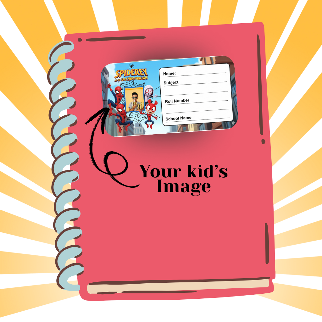 Custom Kids Notebook Sticker  - 24 Stickers @ Just 199 ₹