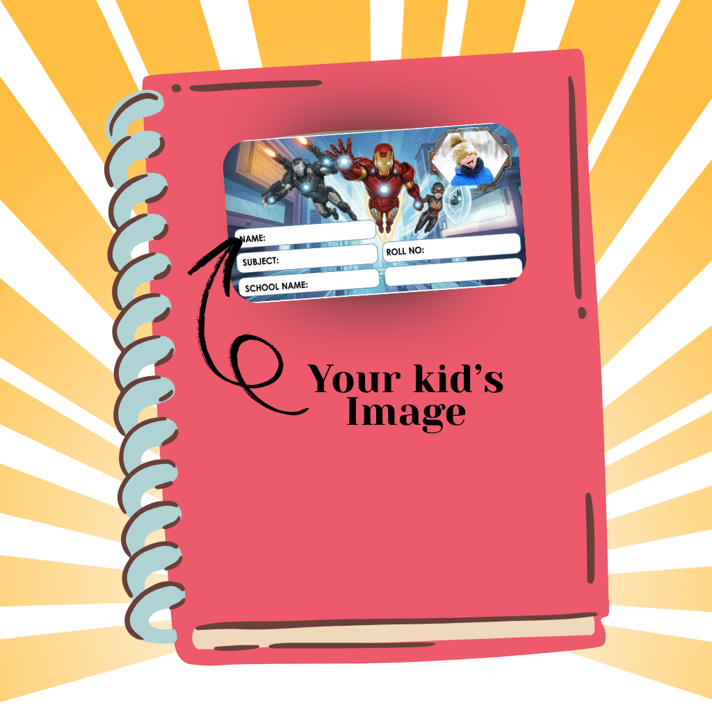 Custom Kids Notebook Sticker  - 24 Stickers @ Just 199 ₹