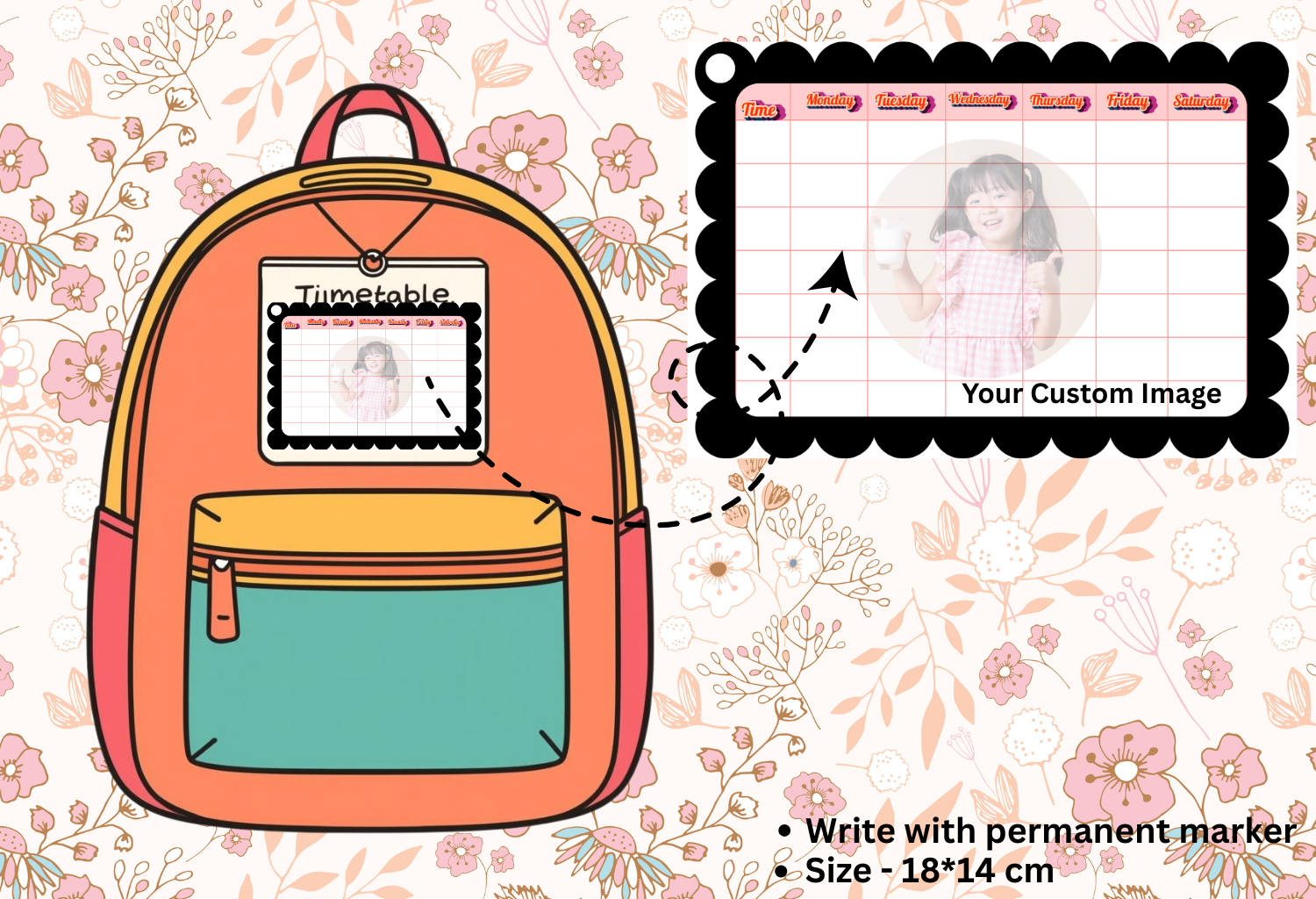 Customised Kids Time-Table - 18*14cm Size