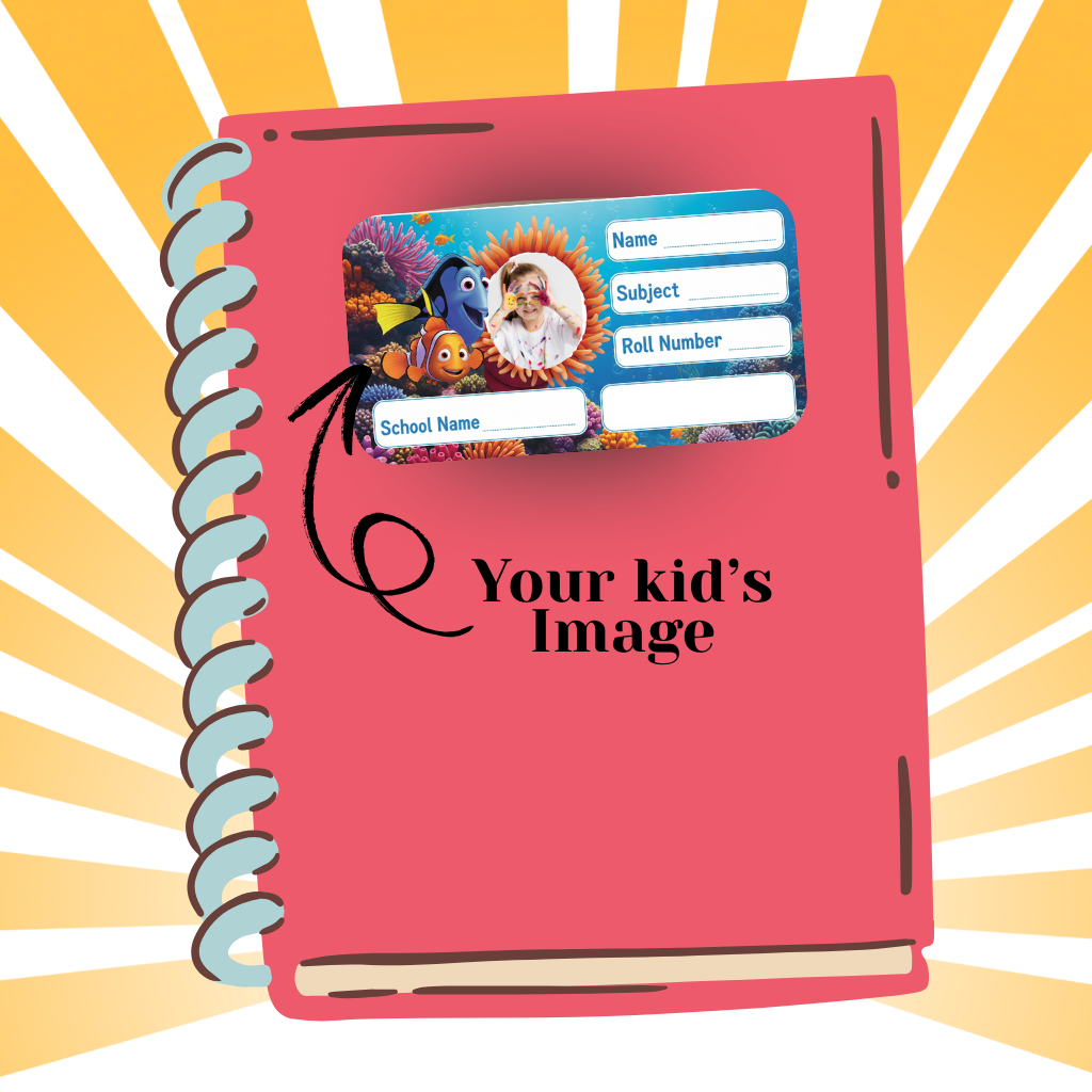 Custom Kids Notebook Sticker  - 24 Stickers @ Just 199 ₹