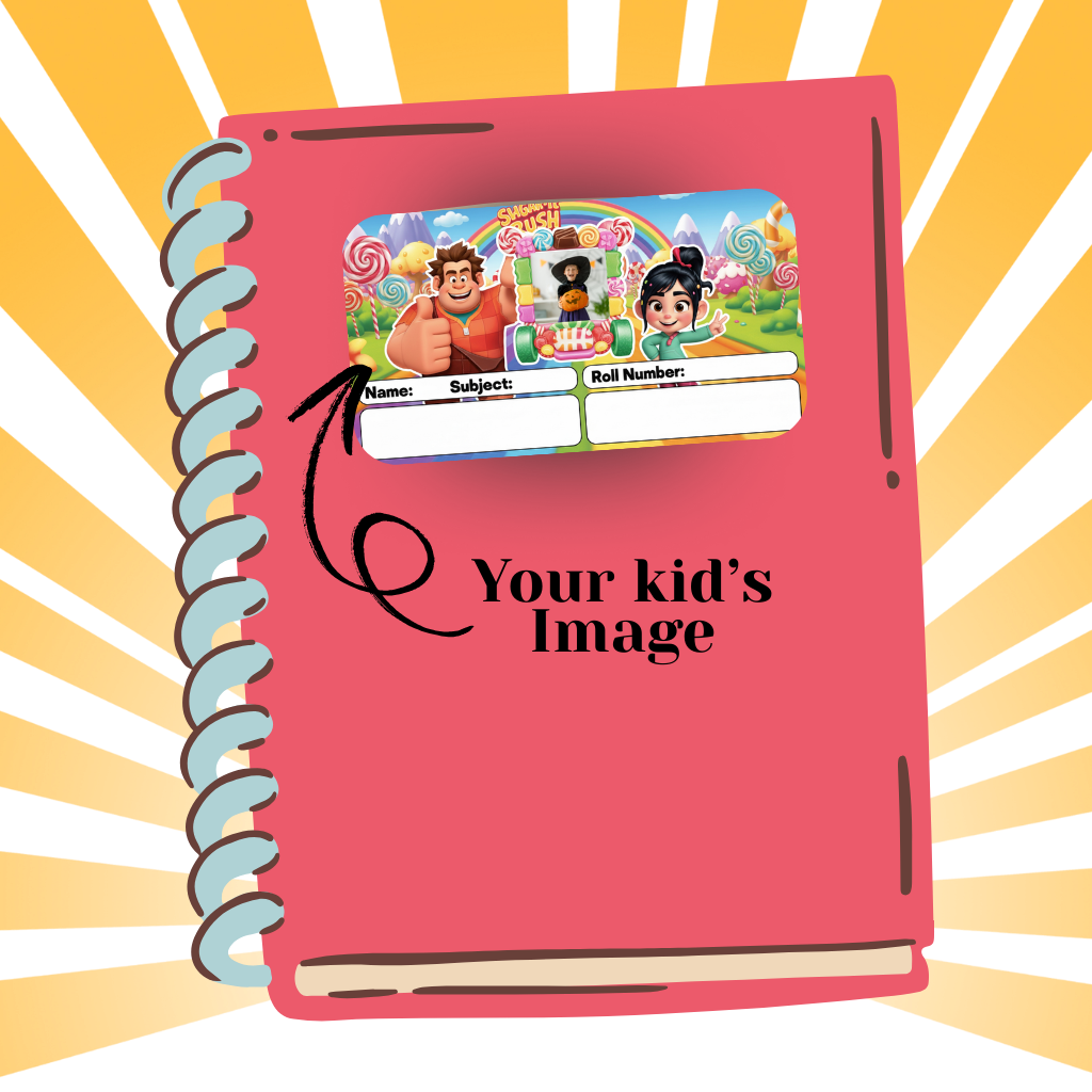 Custom Kids Notebook Sticker  - 24 Stickers @ Just 199 ₹