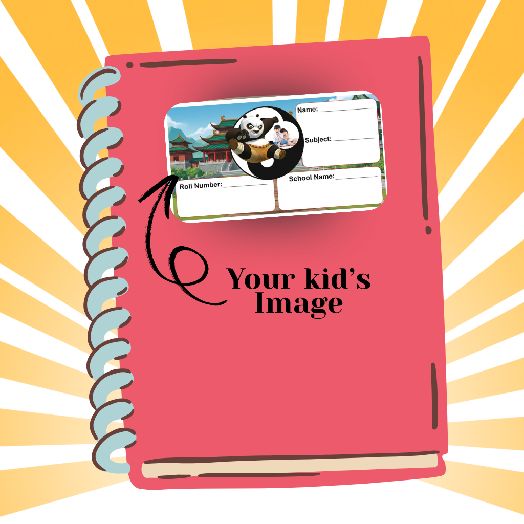 Custom Kids Notebook Sticker  - 24 Stickers @ Just 199 ₹