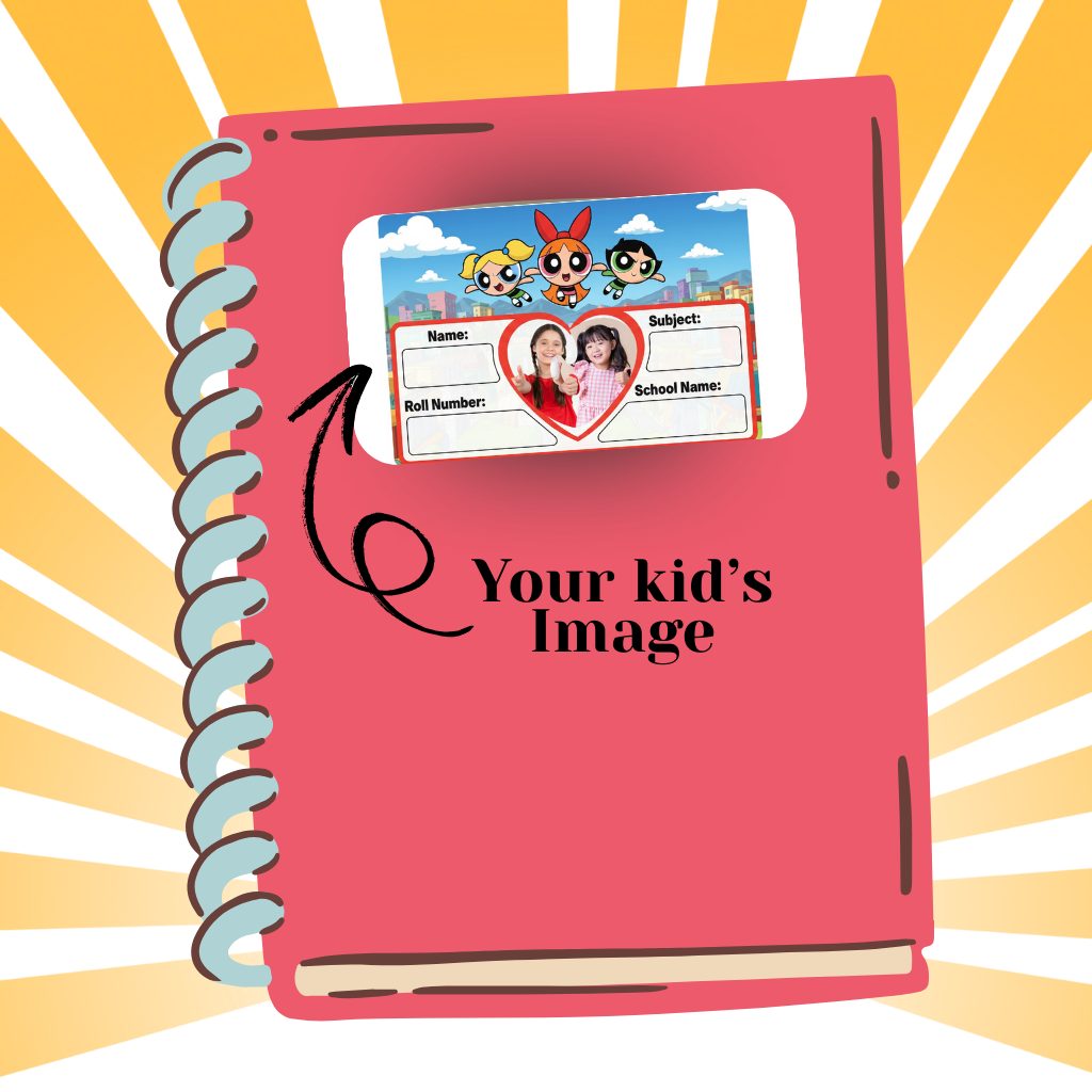 Custom Kids Notebook Sticker  - 24 Stickers @ Just 199 ₹