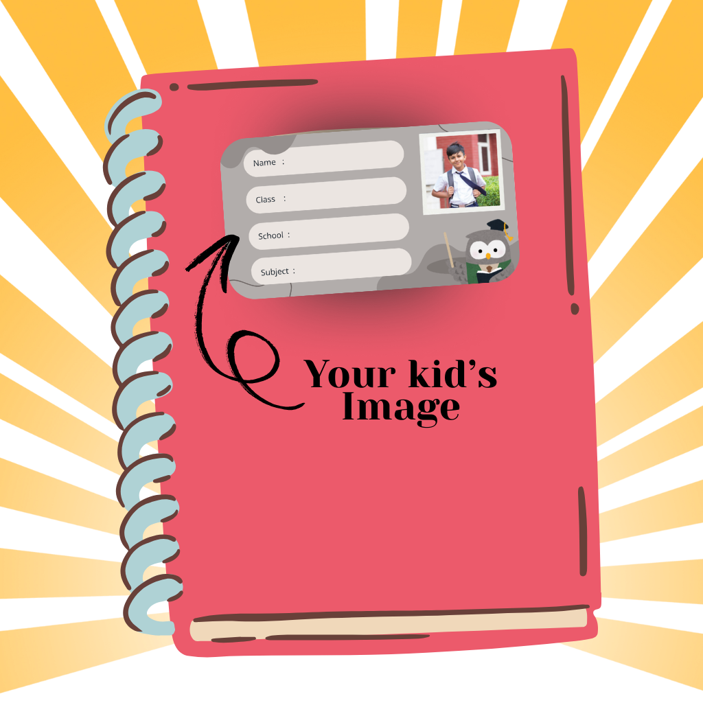 Custom Kids Notebook Sticker  - 24 Stickers @ Just 199 ₹