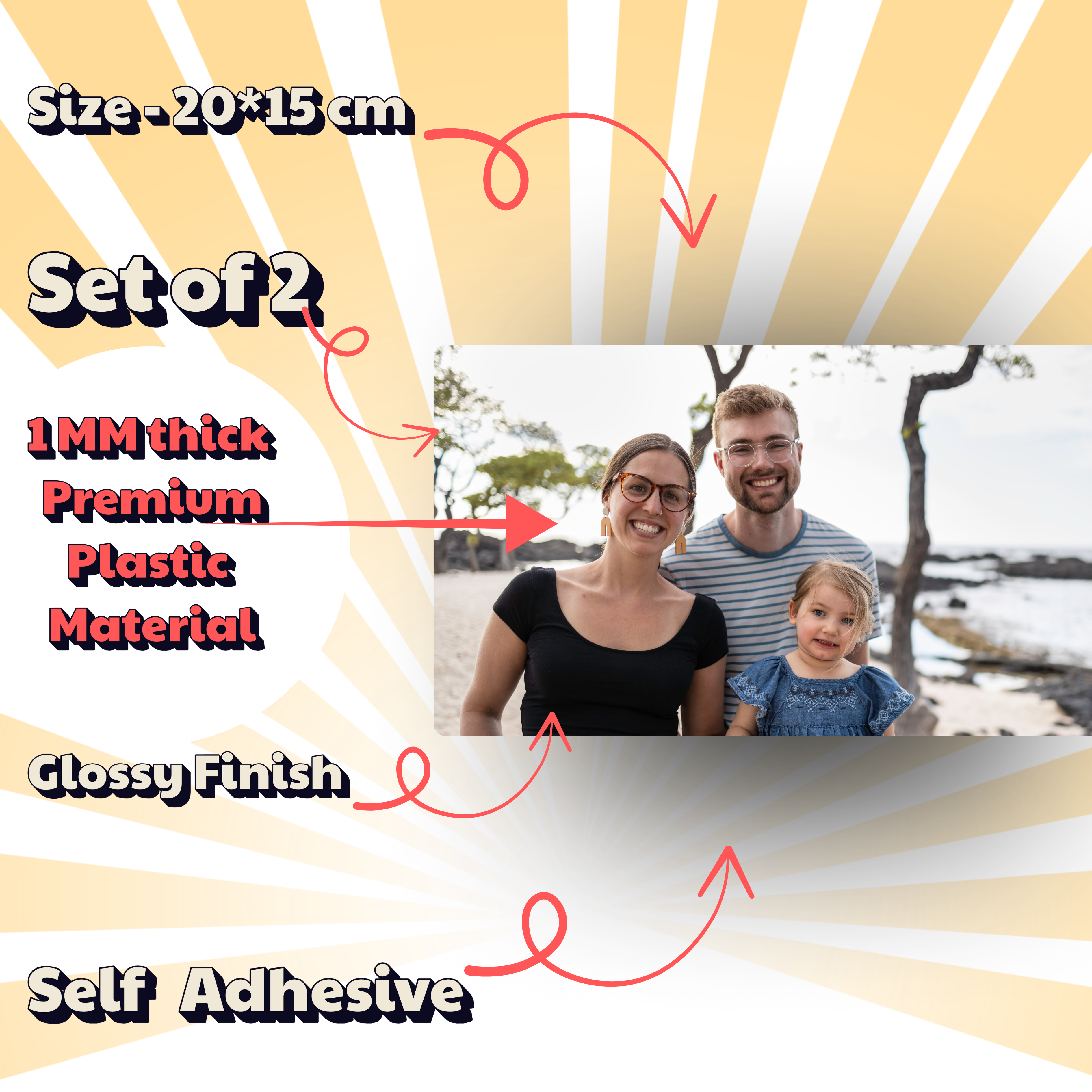 Personalized Photo Wall Sticker | Custom 1mm Thick Plastic Wall Art | Durable, Lightweight & Waterproof
