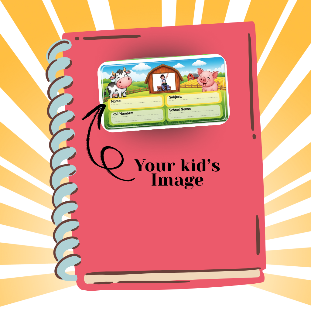 Custom Kids Notebook Sticker  - 24 Stickers @ Just 199 ₹