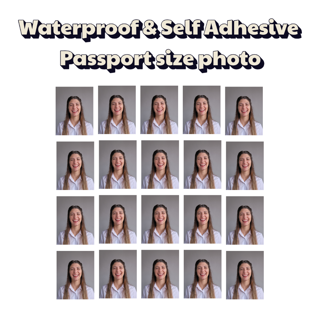 passport size Waterproof & Self Adhesive photographs - Set of 25 ( 3.5*4.5 cm )