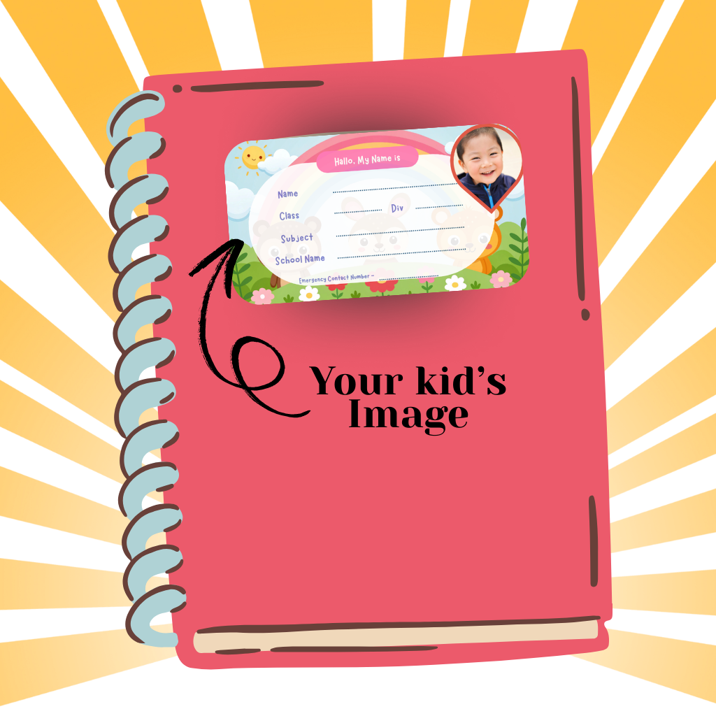 Custom Kids Notebook Sticker  - 24 Stickers @ Just 199 ₹