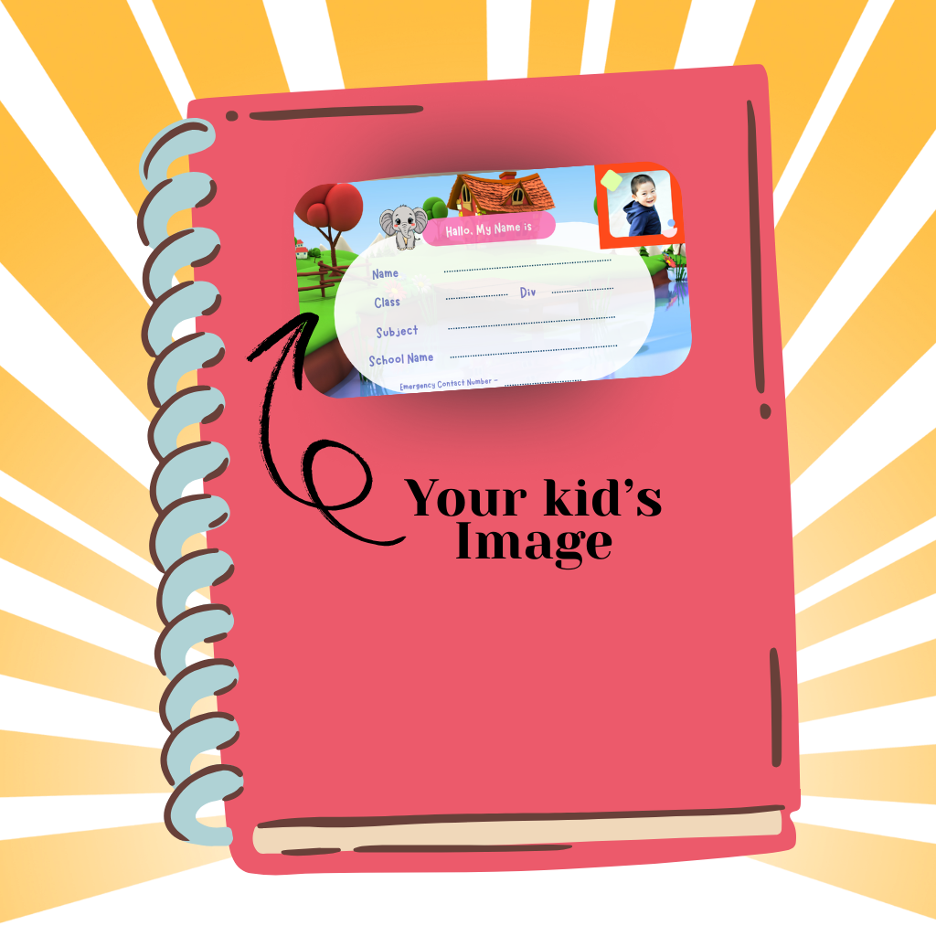 Custom Kids Notebook Sticker  - 24 Stickers @ Just 199 ₹