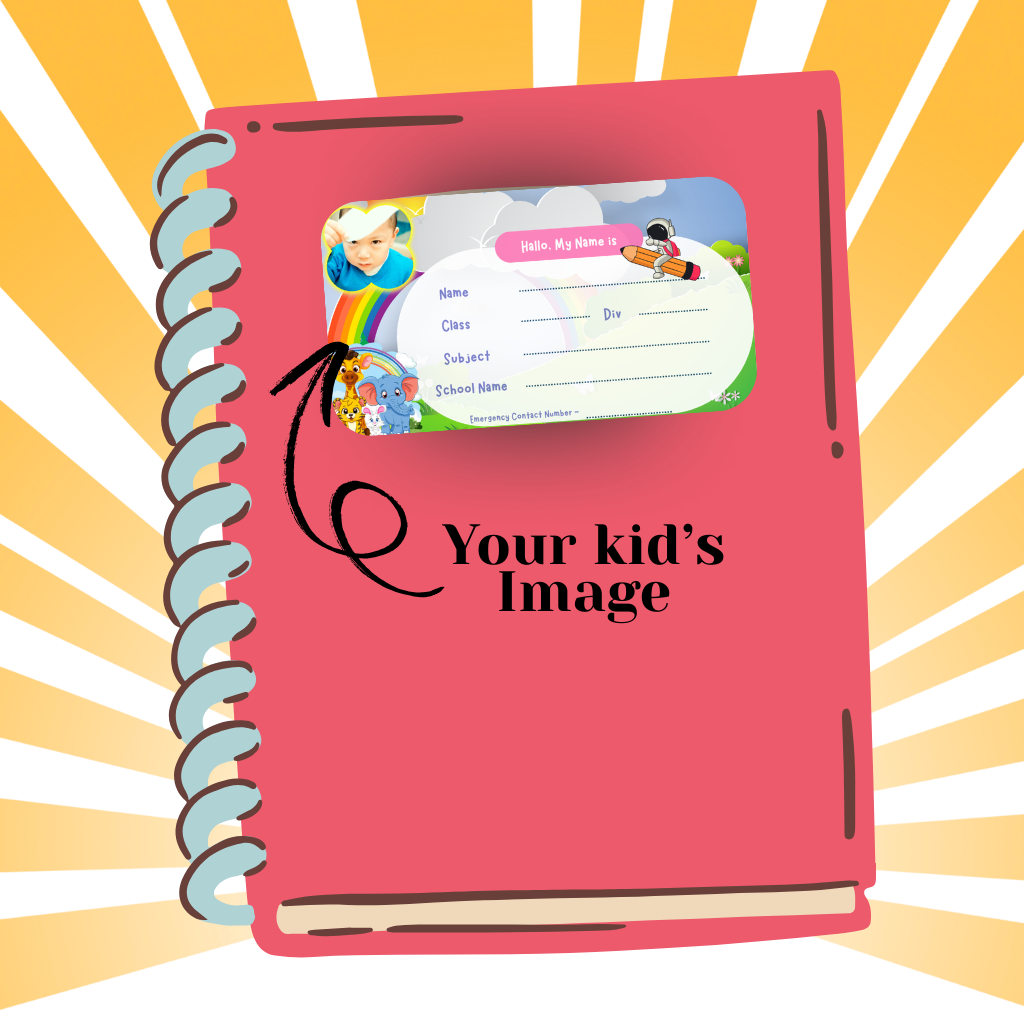 Custom Kids Notebook Sticker  - 24 Stickers @ Just 199 ₹