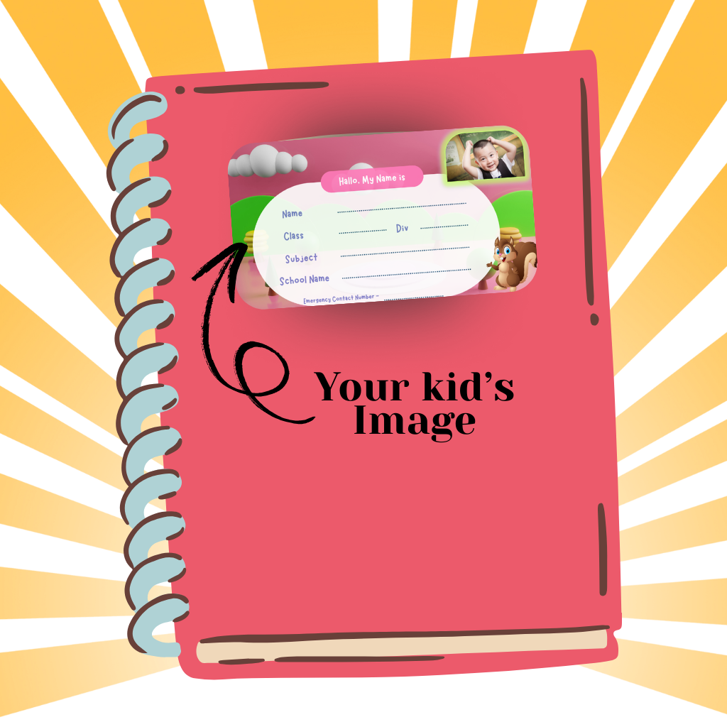 Custom Kids Notebook Sticker  - 24 Stickers @ Just 199 ₹