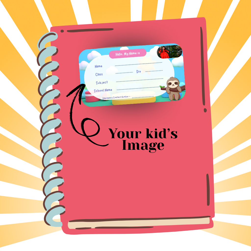 Custom Kids Notebook Sticker  - 24 Stickers @ Just 199 ₹