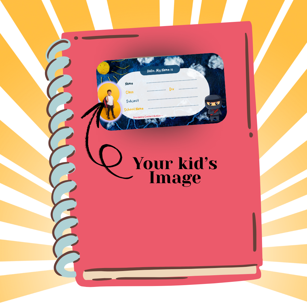 Custom Kids Notebook Sticker  - 24 Stickers @ Just 199 ₹