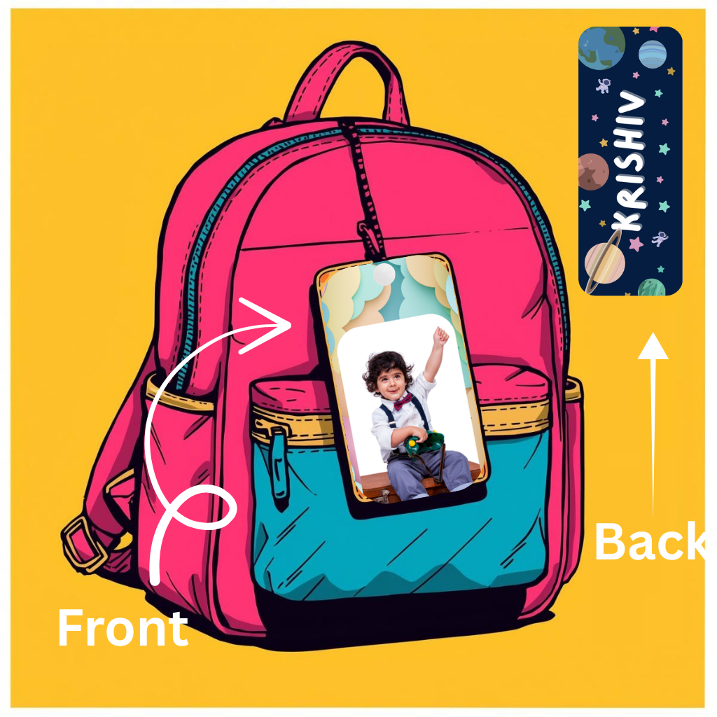 Kids Cute Bag Name & Image Tag with durable silicon loop