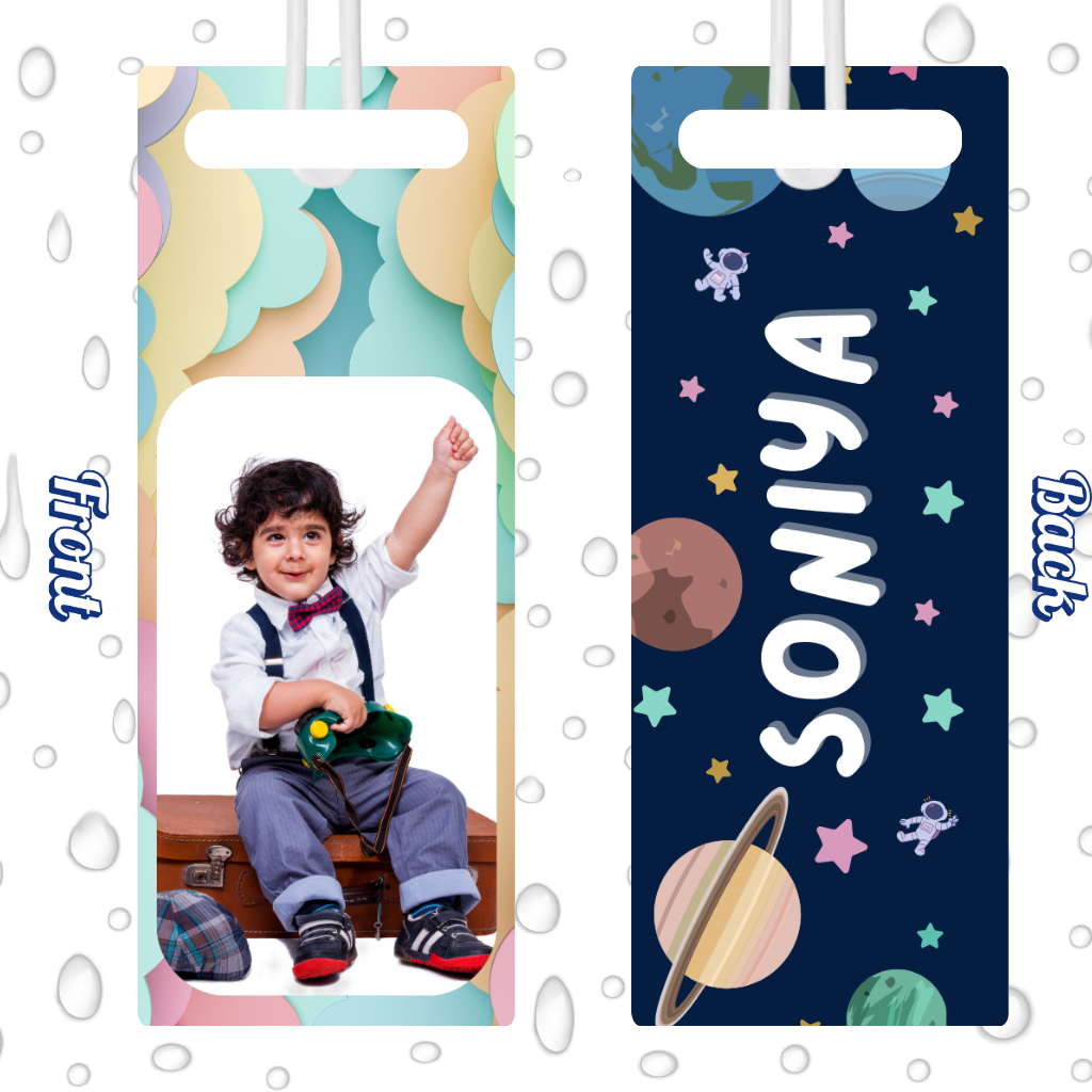 Kids Cute Bag Name & Image Tag with durable silicon loop
