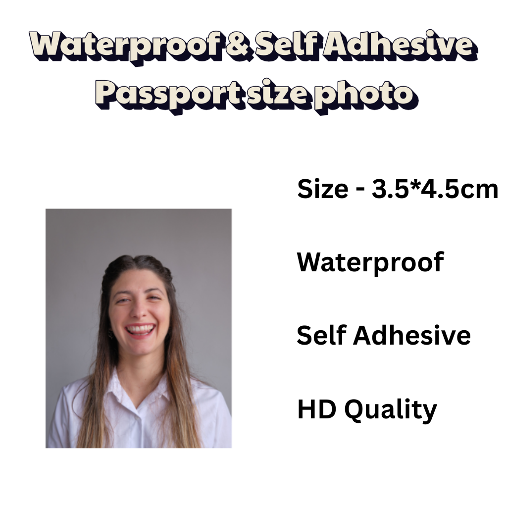 passport size Waterproof & Self Adhesive photographs - Set of 25 ( 3.5*4.5 cm )