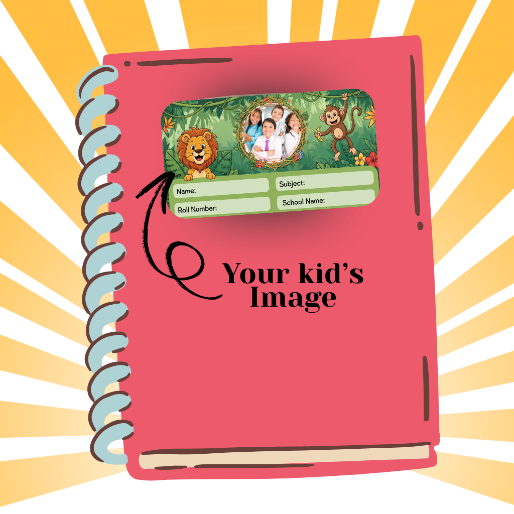 Custom Kids Notebook Sticker  - 24 Stickers @ Just 199 ₹