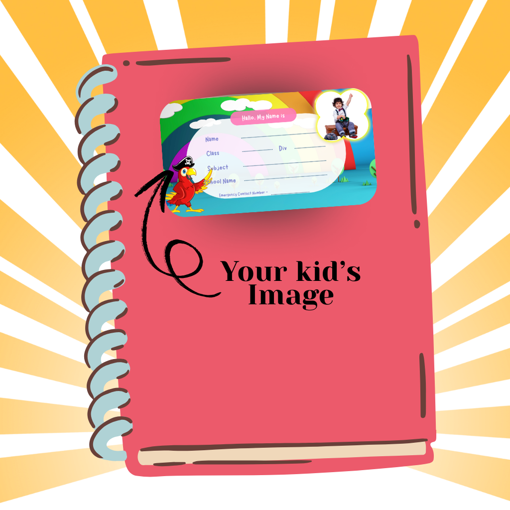 Custom Kids Notebook Sticker  - 24 Stickers @ Just 199 ₹