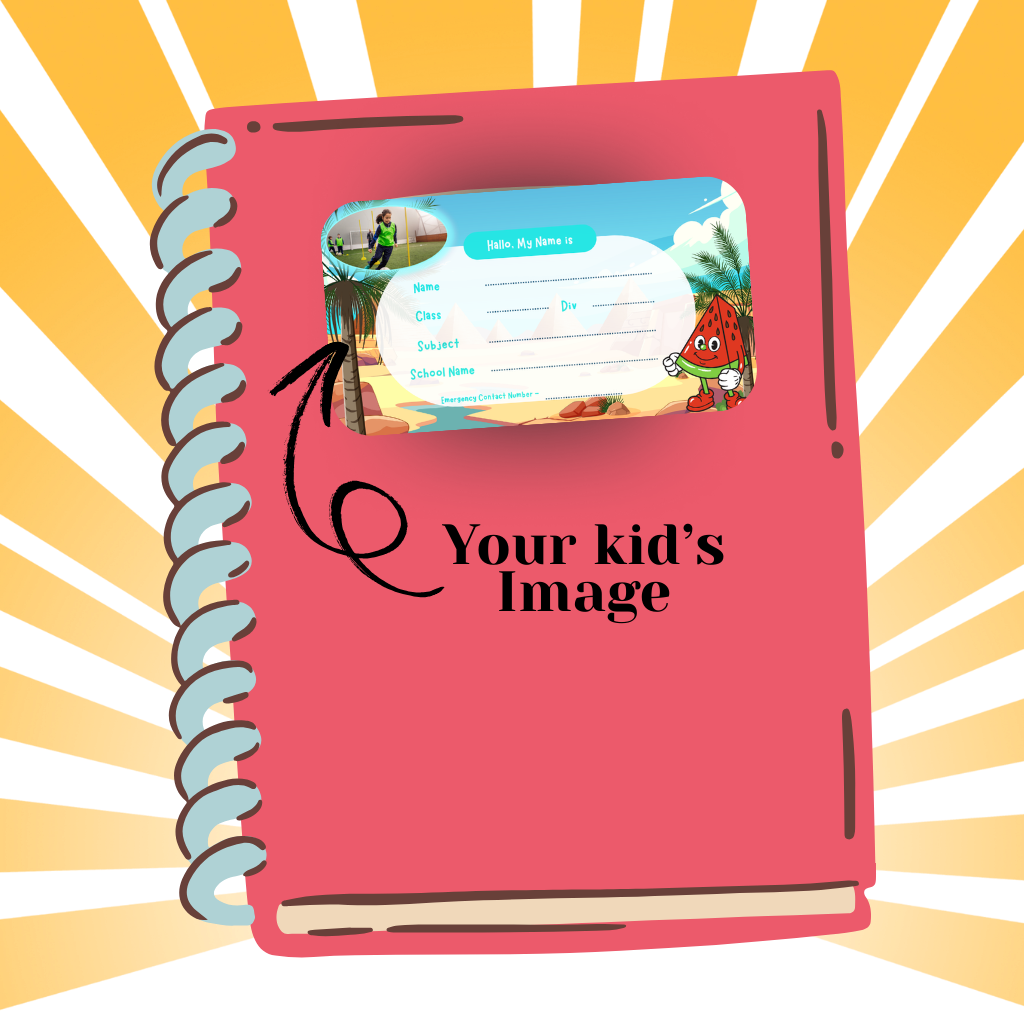 Custom Kids Notebook Sticker  - 24 Stickers @ Just 199 ₹