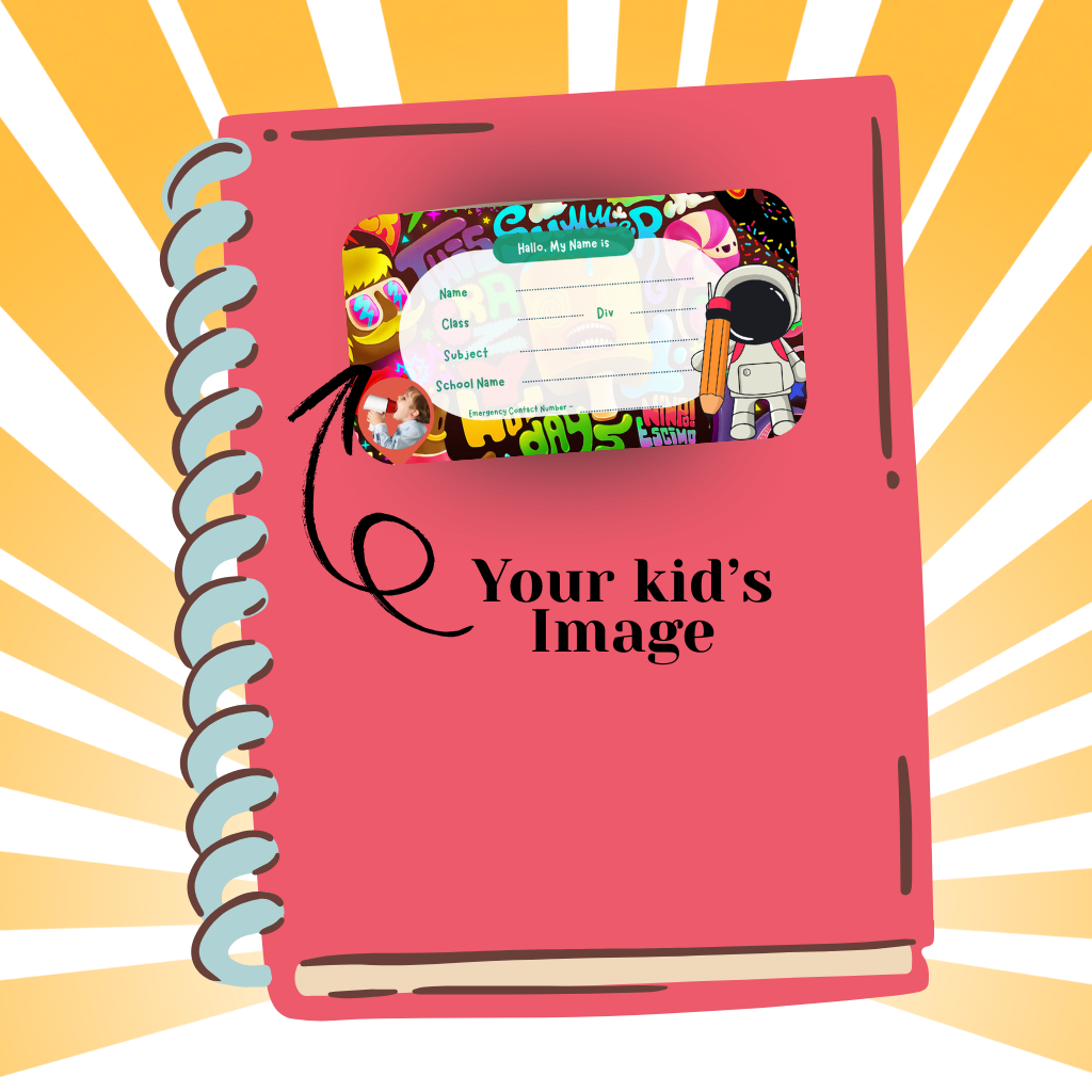 Custom Kids Notebook Sticker  - 24 Stickers @ Just 199 ₹