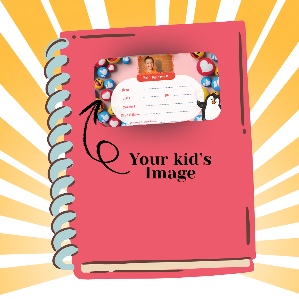 Custom Kids Notebook Sticker  - 24 Stickers @ Just 199 ₹