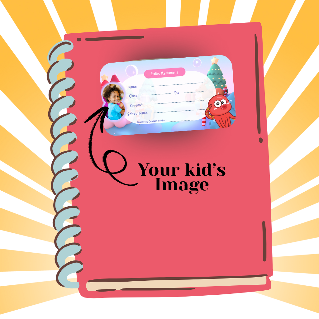 Custom Kids Notebook Sticker  - 24 Stickers @ Just 199 ₹