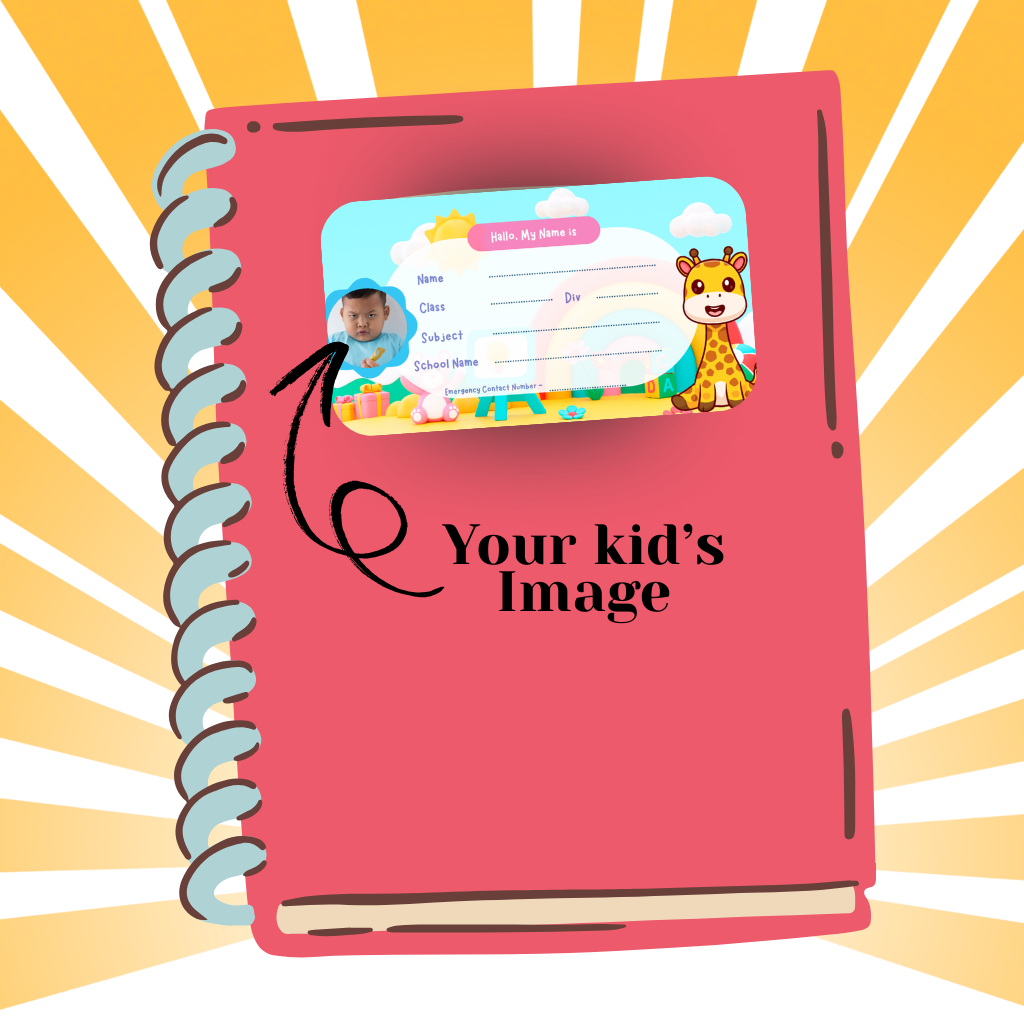 Custom Kids Notebook Sticker  - 24 Stickers @ Just 199 ₹