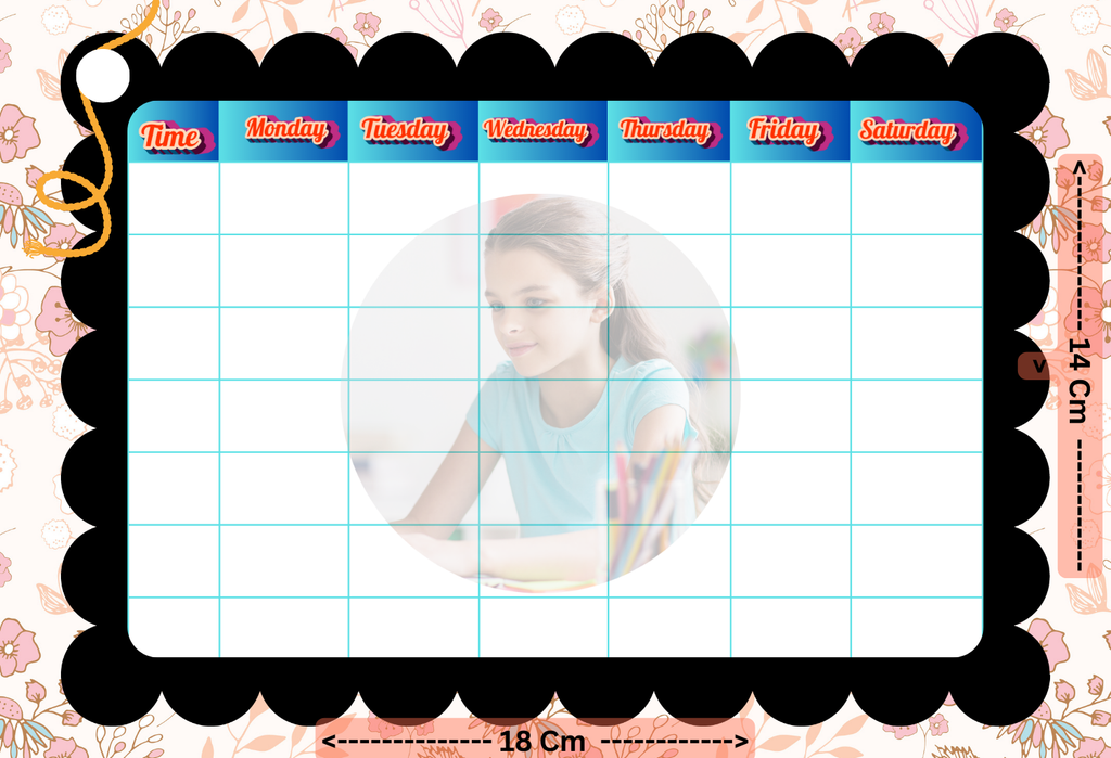 Customised Kids Time-Table - 18*14cm Size