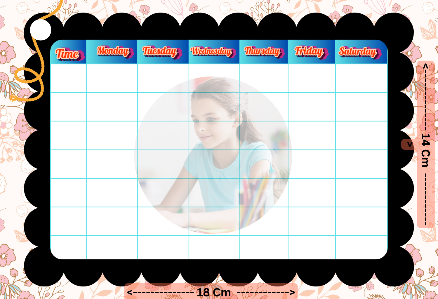 Customised Kids Time-Table - 18*14cm Size