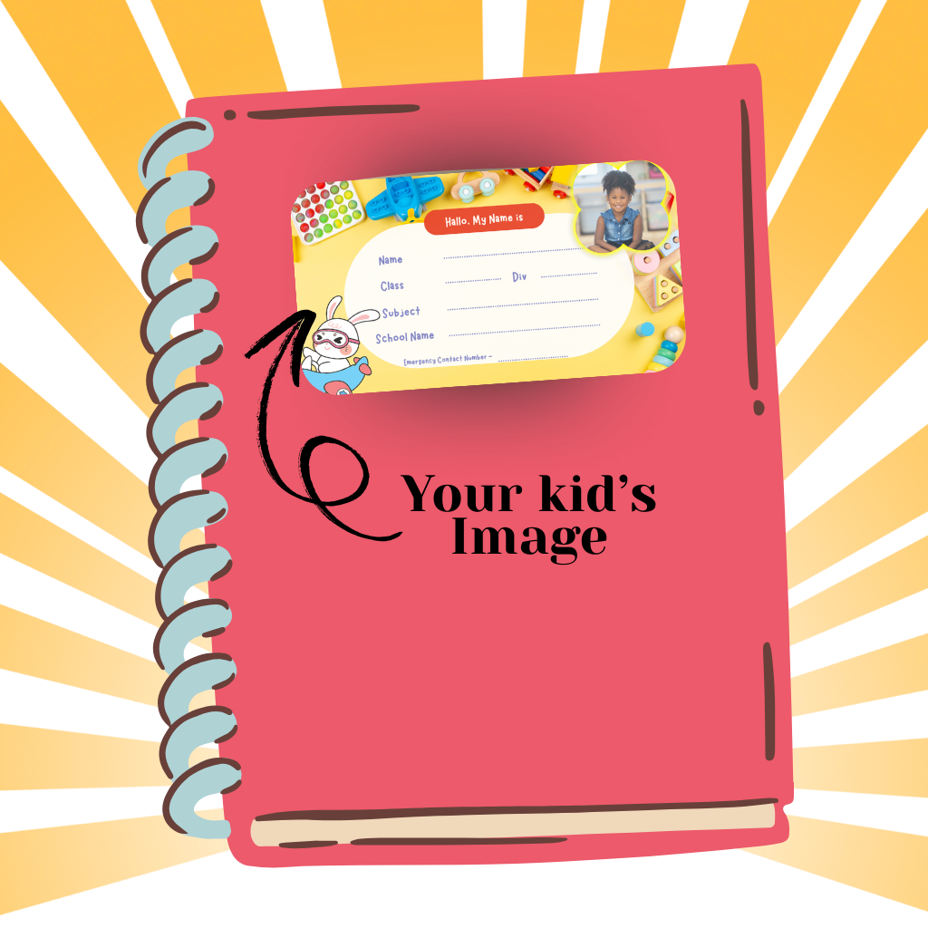 Custom Kids Notebook Sticker  - 24 Stickers @ Just 199 ₹