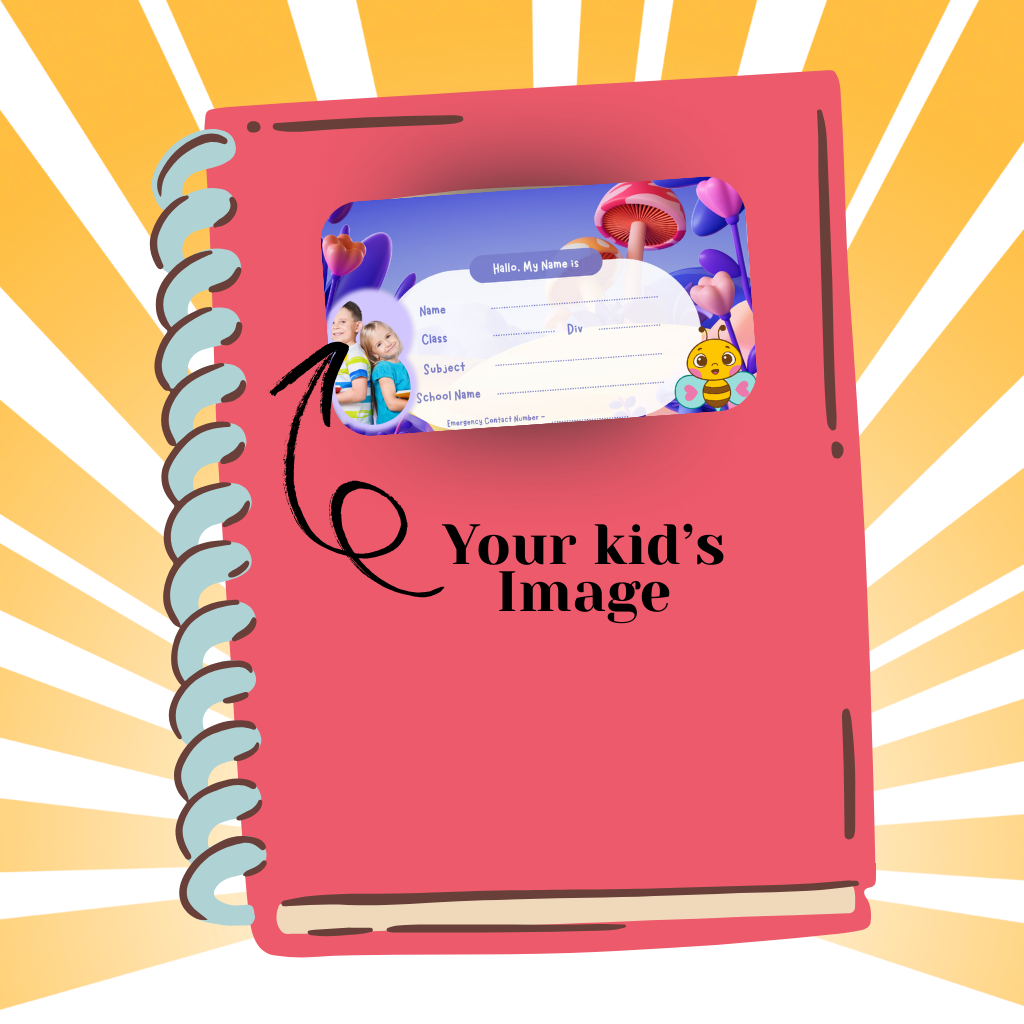 Custom Kids Notebook Sticker  - 24 Stickers @ Just 199 ₹