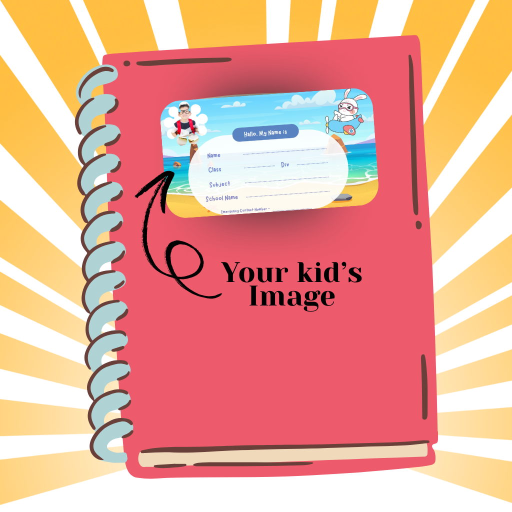 Custom Kids Notebook Sticker  - 24 Stickers @ Just 199 ₹