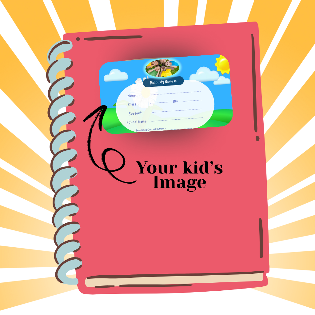 Custom Kids Notebook Sticker  - 24 Stickers @ Just 199 ₹