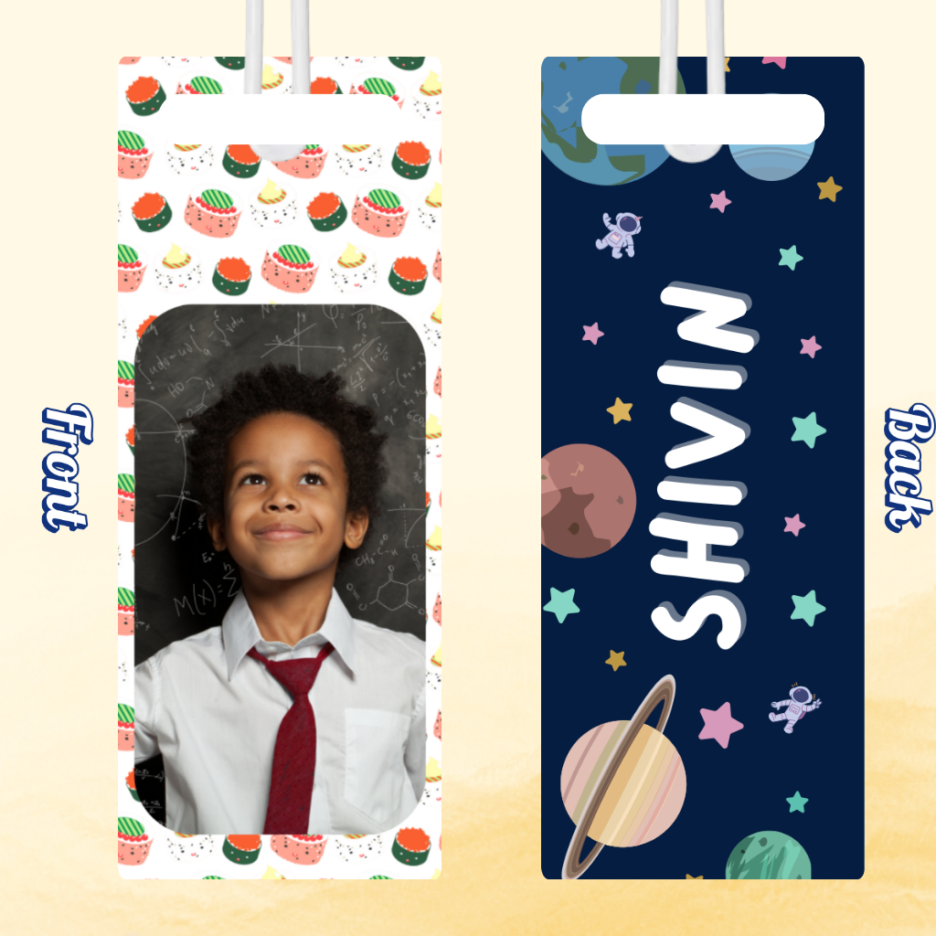 Kids Cute Bag Name & Image Tag with durable silicon loop