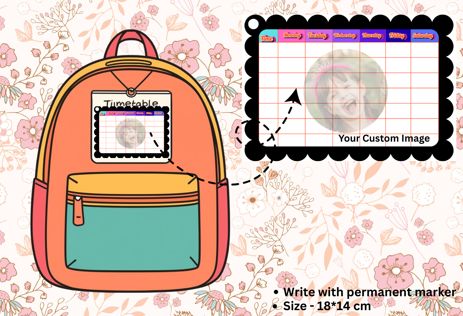 Customised Kids Time-Table - 18*14cm Size