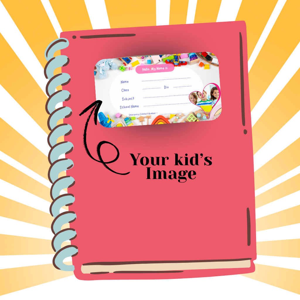 Custom Kids Notebook Sticker  - 24 Stickers @ Just 199 ₹