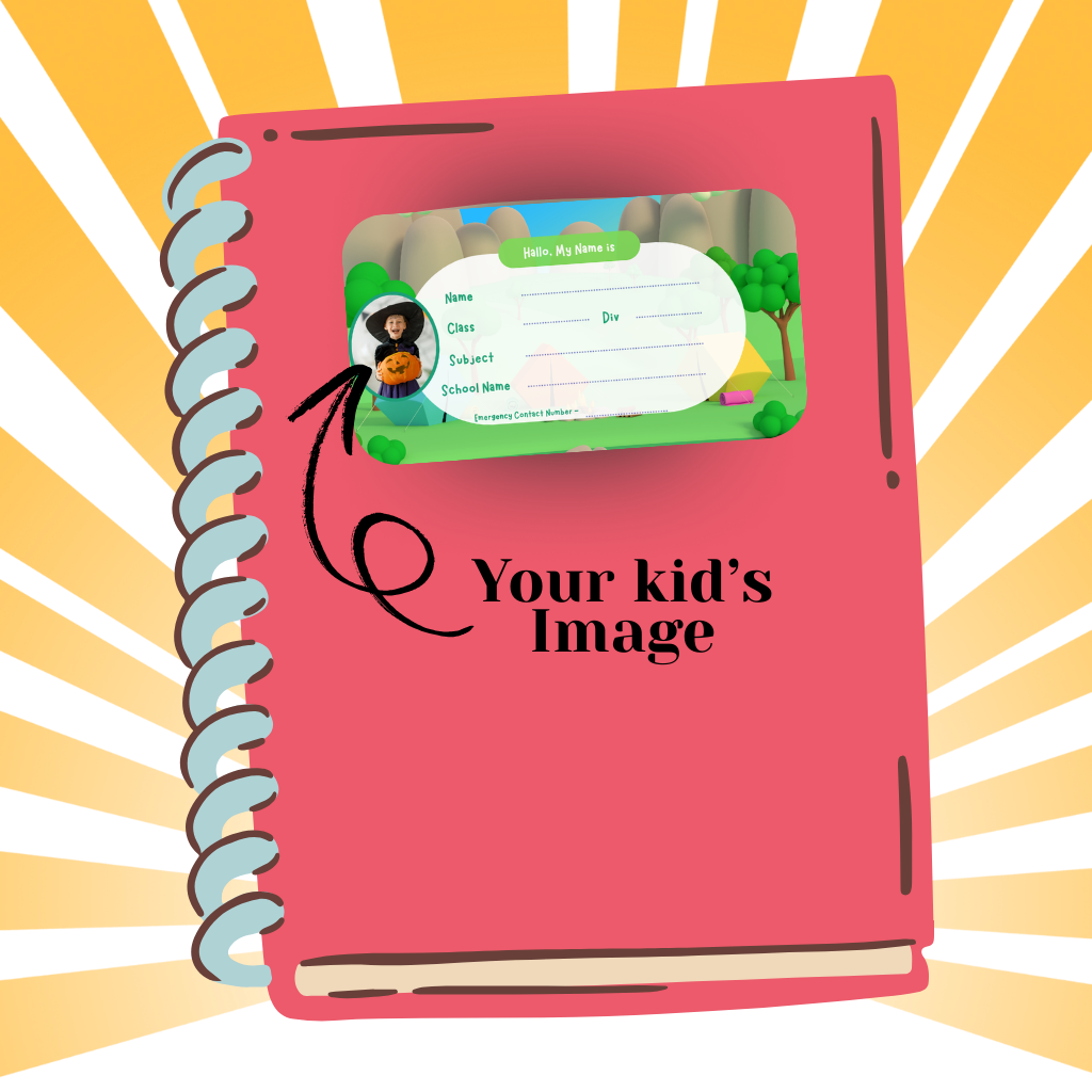 Custom Kids Notebook Sticker  - 24 Stickers @ Just 199 ₹
