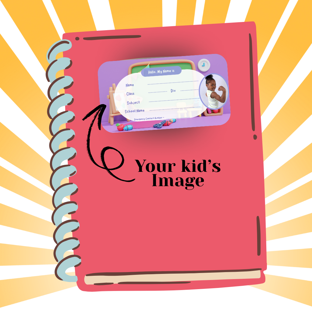 Custom Kids Notebook Sticker  - 24 Stickers @ Just 199 ₹