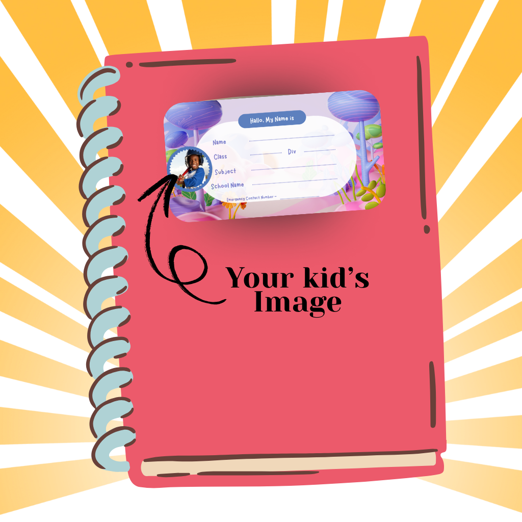 Custom Kids Notebook Sticker  - 24 Stickers @ Just 199 ₹