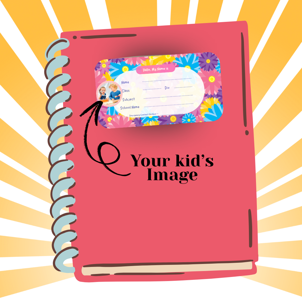 Custom Kids Notebook Sticker  - 24 Stickers @ Just 199 ₹