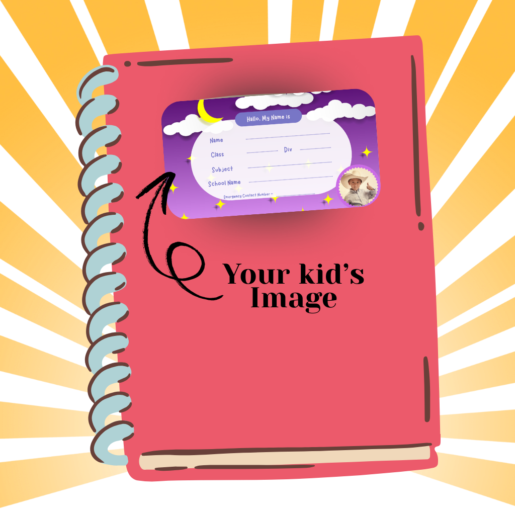 Custom Kids Notebook Sticker  - 24 Stickers @ Just 199 ₹
