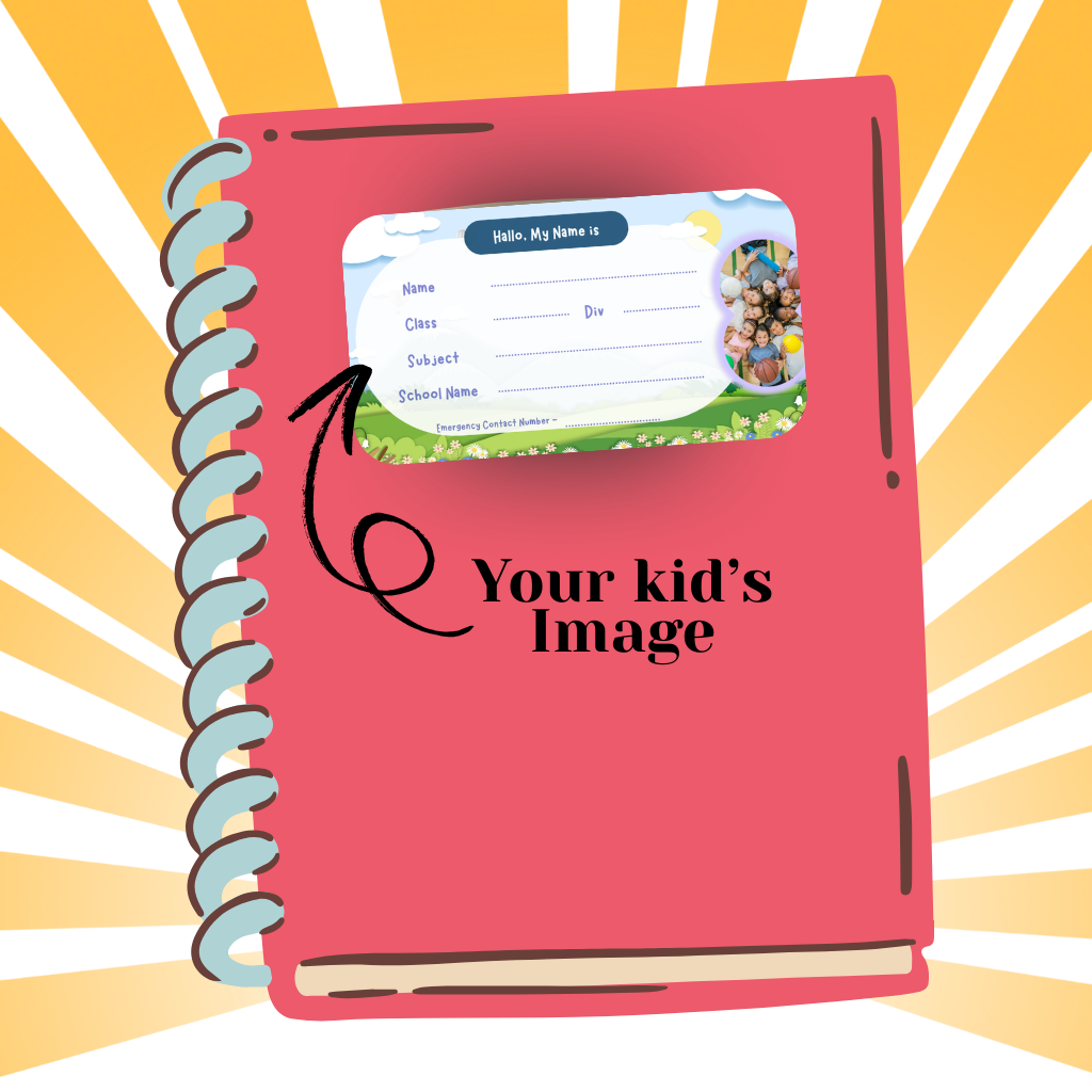 Custom Kids Notebook Sticker  - 24 Stickers @ Just 199 ₹